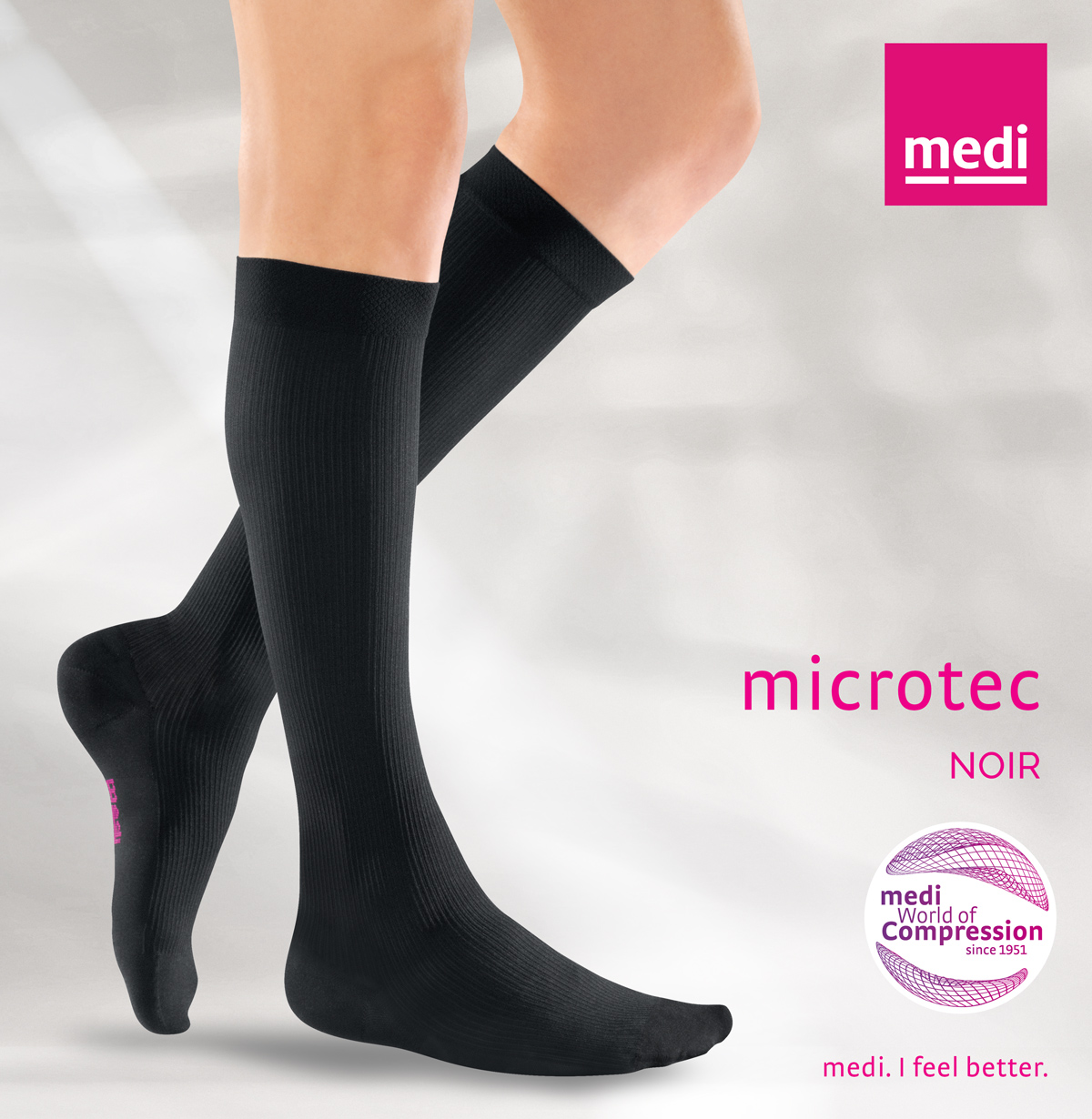 medi chaussette noir microtec homme