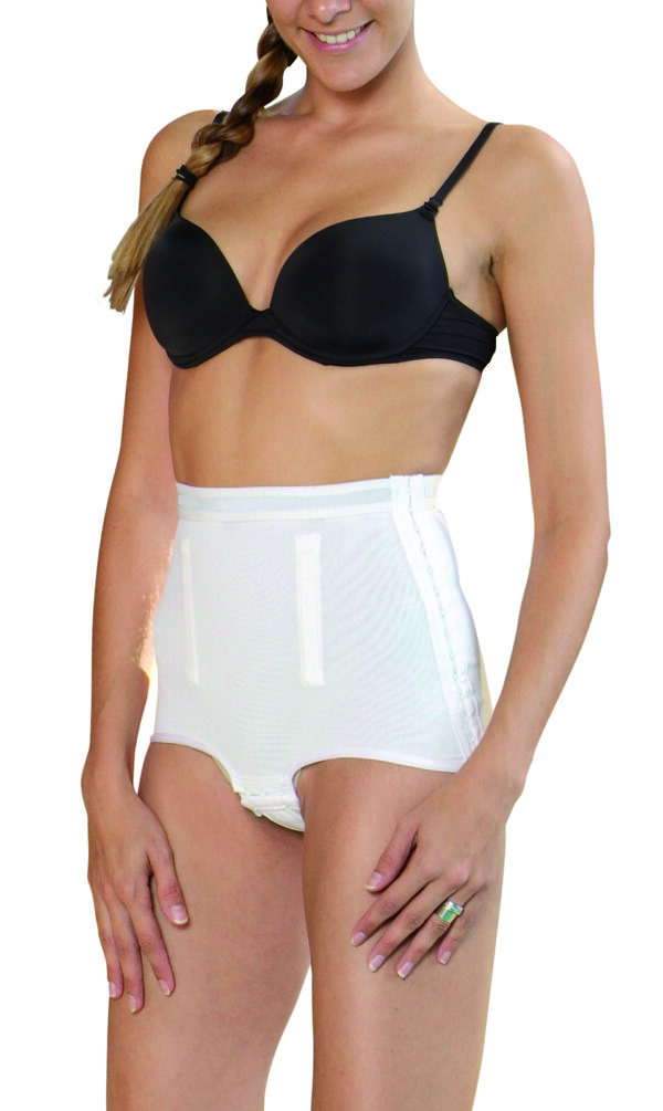 cerecare 021 ceinture basse femme blanc ouv latérale plastique