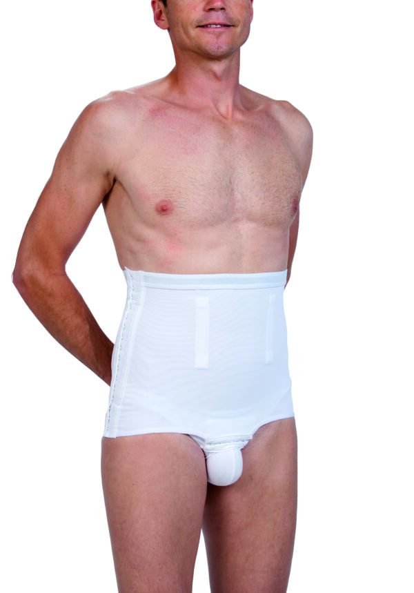 cerecare 027 ceinture basse homme blanc ouv latérale plastique