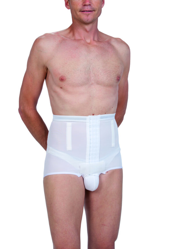 cerecare 028 ceinture basse homme blanc ouv centrale plastique