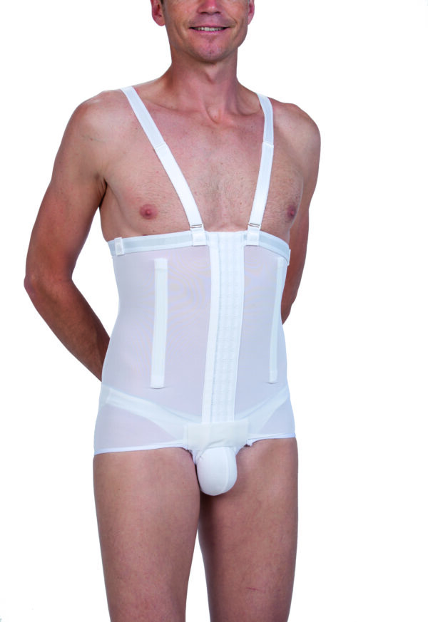 cerecare 026 ceinture haute homme blanc ouv centrale plastique