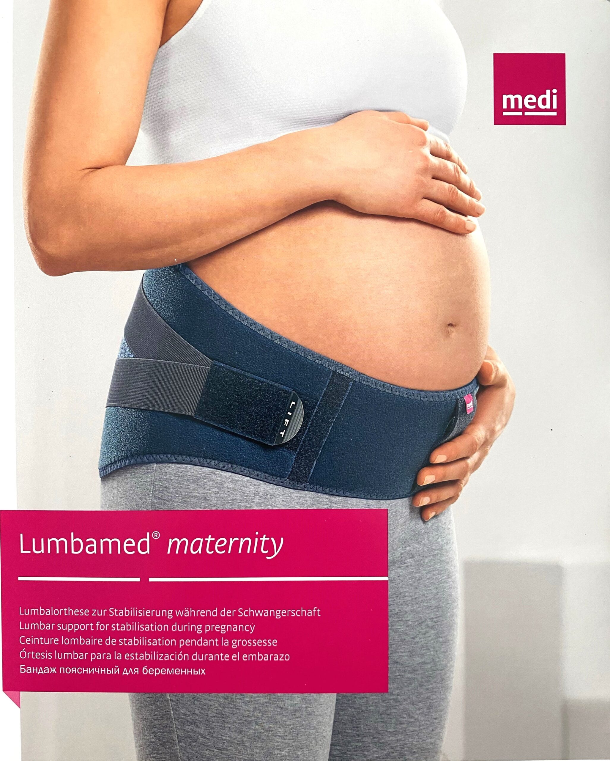 Lumbamed Maternity de MEDI, soulage les douleurs dorsales liées à la  grossesse.