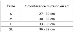 zamst chevillère filmista sport guide des tailles