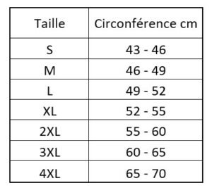 zamst genouillère mk 7 tableau des tailles2