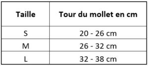 zamst orthese tibiale ss1 guide des tailles