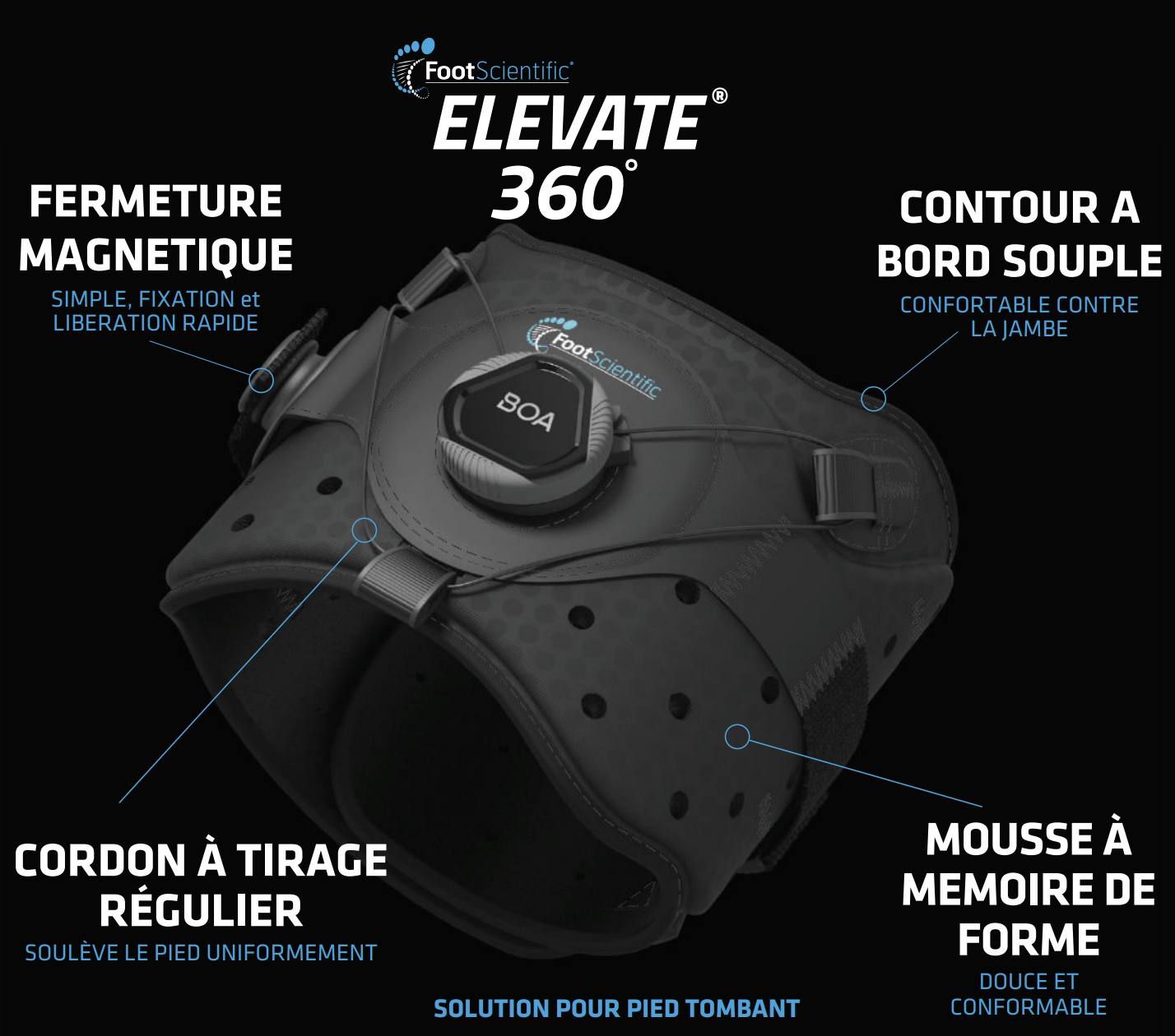 Releveur de pied taille unique Elevate BOA Adulte pour pied tombant foot scientific – Image 3